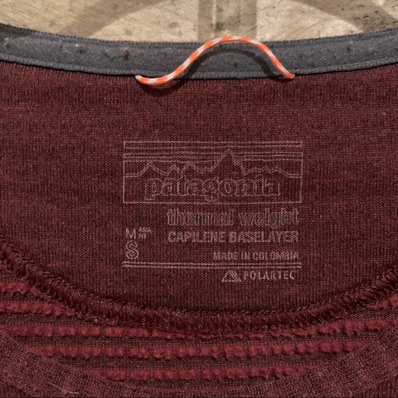 Patagonia Capilene® Midweight Crew Base Layer Long Sleeve Maroon Size S - Picture 5 of 13